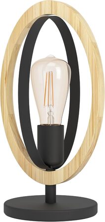 Торшер EGLO Basildon 1: дерев'яний торшер з текстилем та металом, з вимикачем, E27, для вітальні та спальні