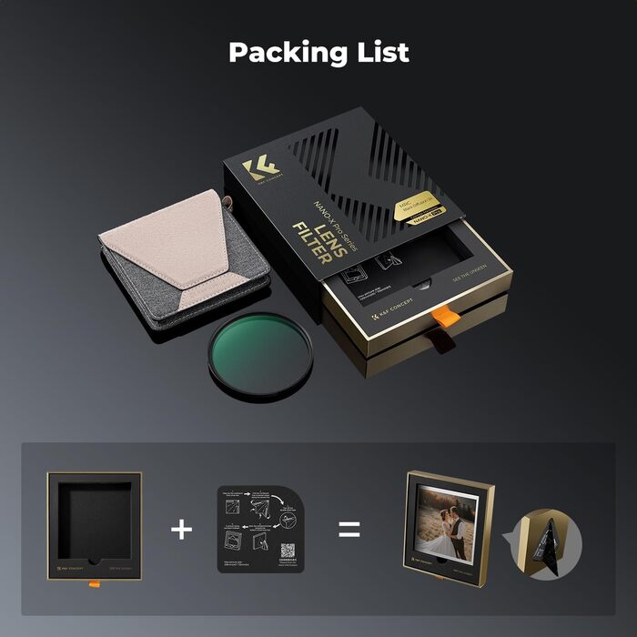 Фільтр K&F Concept 77mm Black Mist 1/4 з низьким відбиттям, оптичне скло з багатошаровим покриттям Nano-Xcel Pro