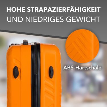 Xonic Design Boardcase Suitcase - Hard Shell Suitcase with 360° Smooth-Running Wheels - High-Quality Carry-On Trolley with Combination Lock - Hand Luggage in 55x35x20cm ((Boardcase Neon Orange, S))