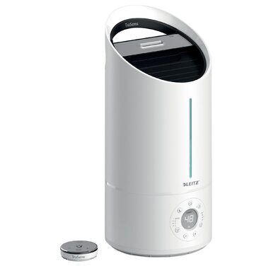 Leitz TruSens Ультразвуковий зволожувач повітря N-300, 45 м², з контролем вологості, для офісу, спальні та дитячої кімнати, 8 л, білий/сріблястий