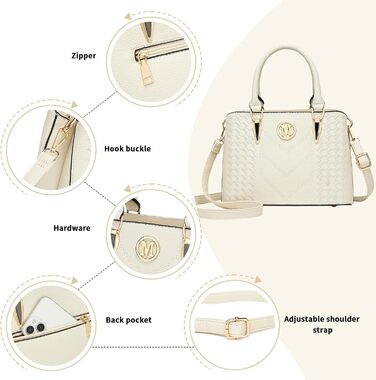 Сумка жіноча Miss Lulu середнього розміру через плече з рельєфним малюнком лічі, бежева (1-3) - для роботи, відпочинку, повсякденного використання