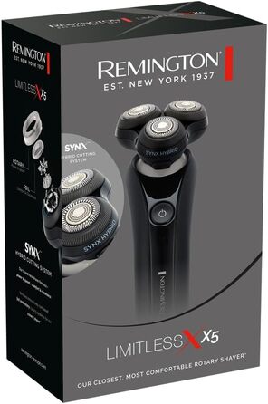 Електричний чоловічий бритва Remington X5 з гібридною системою SynX та тримером, Rotationsrasierer XR1755, чорний