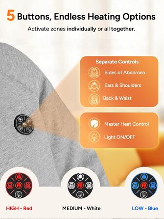 Обогріваючий жилет Dr.Prepare для чоловіків та жінок. Електричний жилет з регулюванням температури, унісекс. Ідеально для активного відпочинку, спорту та подорожей. (XXL, Сірий)