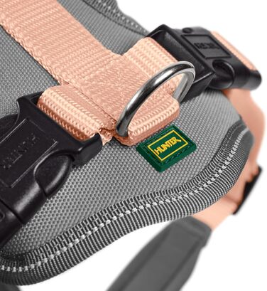 Нашийник для собак HUNTER Neopren, розмір L, персиковий/сірий, з неопрену, 3M Scotchlite, комфортний