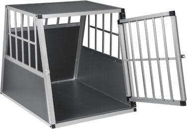 Транспортна переноска для собак та котів EUGAD, алюмінієва, 65x85x71 см, сіра