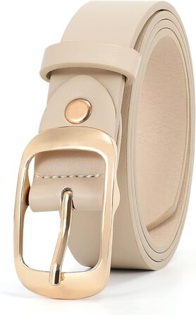 Жіночий шкіряний ремінь WHIPPY великого розміру з надійною пряжкою, для джинсів, штанів, суконь (D-бежевий (золота пряжка), M:110см (розмір талії 78-94см))