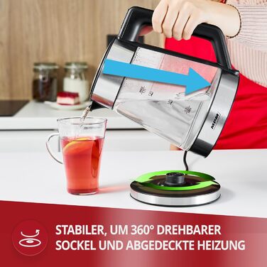 Електричний чайник MPM MCZ-120 1.5L з подвійними стінками, регулюванням температури 40–100°C, нержавіюча сталь, 2200W, тихий, швидкий, сенсорні кнопки, легкий та елегантний, білий (прозорий)