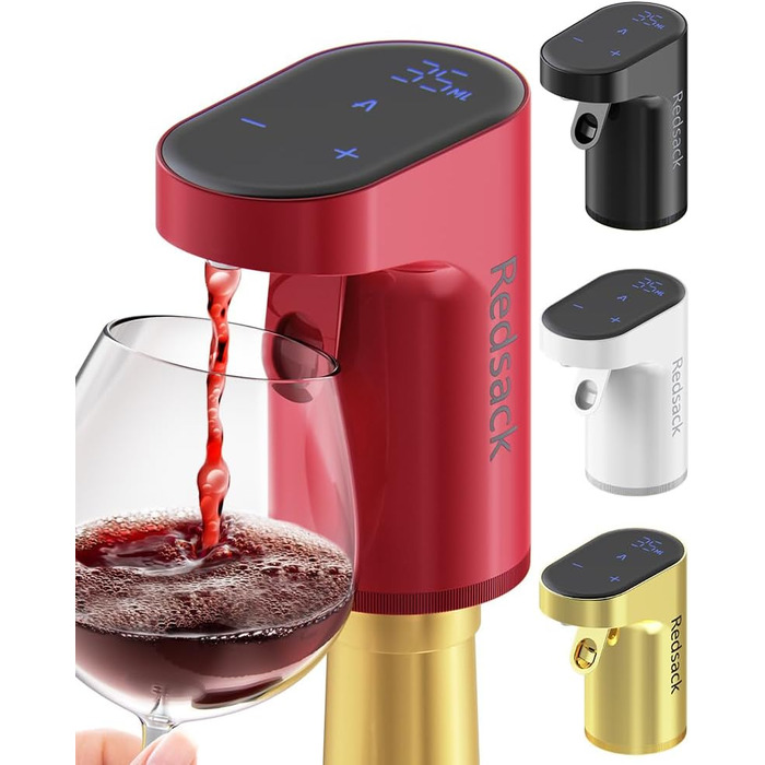 Electric Wine Decanter, Aerator, Dispenser, Pourer, Whisky Liqueur Pump, Funny, Unique, Birthday Gift, Men, Women, Mom, Dad, Boss, Brother, Husband (Red)