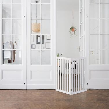 Захисний бар'єр для собак Relaxdays, самостійний, 91,5 x 103 см, MDF, складаний, для дверей, білий