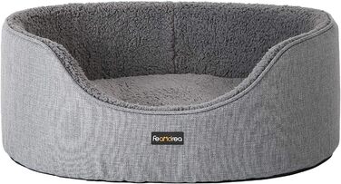 Feandrea Dog Bed, Dog Basket, Reversible Cushion, 73 x 60 x 27 cm, PGW031K01 (Gray, L 83 x W 63 x H 27 cm)
