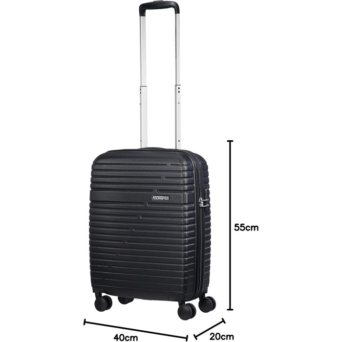 Валіза American Tourister Aero Racer Spinner 68, розширювана, 75.5 л, 3.6 кг, чорна
