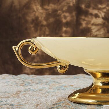 Золота етажерка Fanquare з 2 ярусами з кераміки та порцеляни, підставка для тортів, фруктів та капкейків