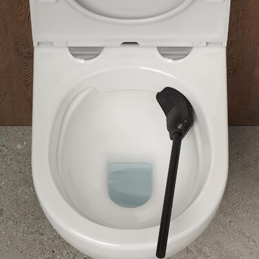 Набір для туалету з щіткою для унітазу Silikon, компактний, антибактеріальний, матовий, білий (Prussian Blue)