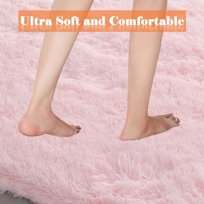 Килимок для вітальні Gsogcax 120x160 см, пухнастий, з антиковзаючим покриттям, рожевий, для дому