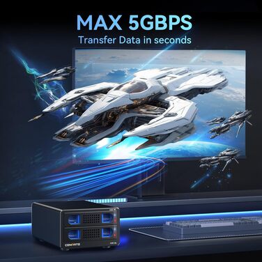 Зовнішній RAID корпус для 2 HDD/SSD дисків 2.5/3.5