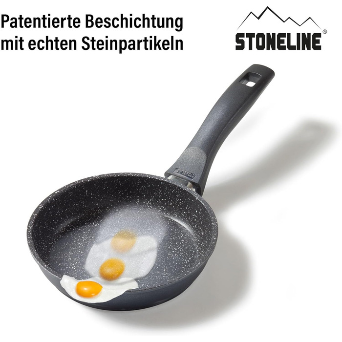 Сковорода STONELINE 16 см з антипригарним покриттям (камінь), для індукційних плит, сіра