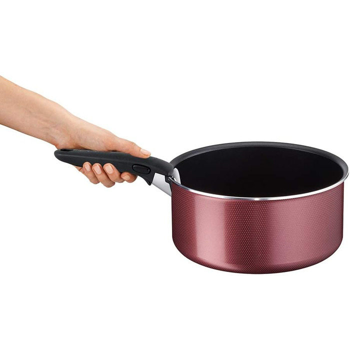 Набір посуду Tefal Ingenio Essential (20 предметів): каструлі, сковорідки, кришки та кухонне приладдя, червоний, для всіх типів плит (крім індукційних) та духовки