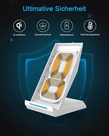 Бездротовий зарядний пристрій NANAMI 30W USB-C з індукційним підсвічуванням, 2-в-1 для iPhone та Samsung