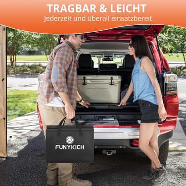 Складний кемпінговий стіл FUNYKICH 87x40x26 см, алюмінієвий, з MDF стільницею, чорний - для пікніка, пляжу, балкону