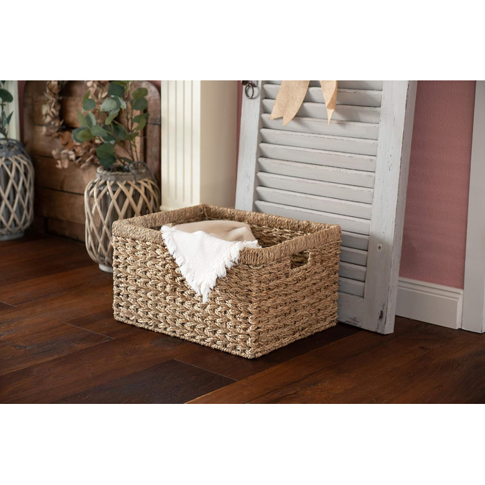 Набір кошиків для зберігання Decorasian, великий XL+L, плетені з морської трави, натуральний, міцний, 2 шт.