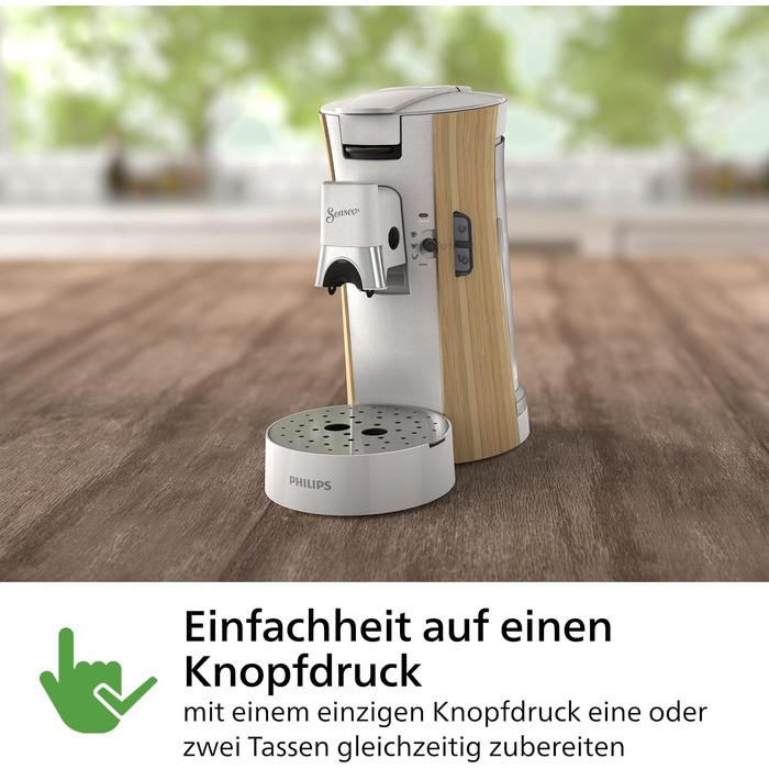 PHILIPS Senseo Select Coffee Pad Machine - Intensity Plus, Memo function for 3 coffee specialties, Crema Plus, Environmentally friendly product with 37% bio-based plastic, Silk White (CSA240/05)