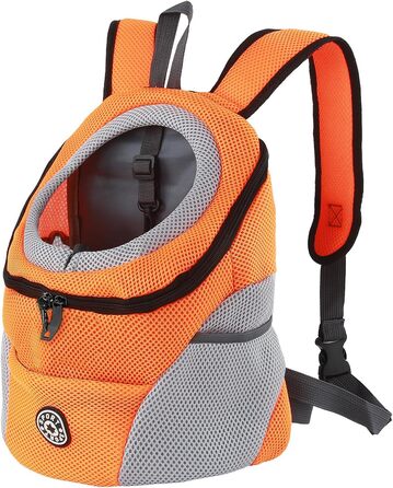 Рюкзак для собак та котів: переноска-рюкзак для маленьких тварин з дихаючим дизайном та водонепроникним дном для подорожей та активного відпочинку (Orange)