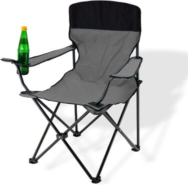 Складний стілець DEMA з високою спинкою сірого кольору