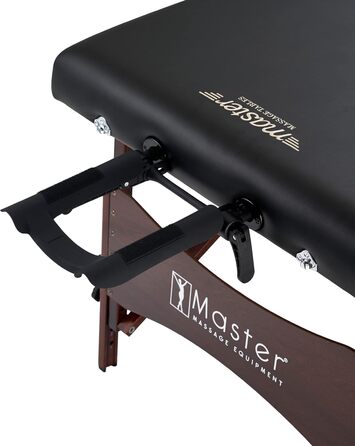 Масажний стіл Master Massage 71см Newport - складаний, портативний, чорний, з дерев'яними ніжками та сумкою