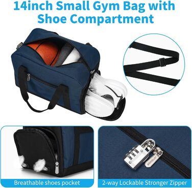 Спортивна сумка Mini Reisetasche 18л, синя (Marineblau) - для фітнесу, школи, коротких поїздок (35x20x25 см)