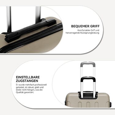 Набір валіз Beibye Hartschalen: M, L, XL (4 колеса) - темно-зелений, шампань