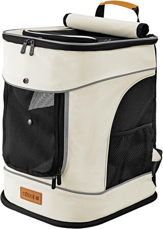 Рюкзак для тварин до 20 кг, регульовані ремені, складаний, з короткою шлейкою. Підходить для собак та котів (Бежевий)