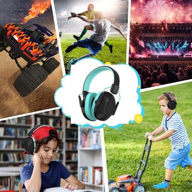 Захист вух для дітей: навушники від шуму для дітей з аутизмом, пасивний захист вух для школярів, регульовані навушники для концертів (чорний)