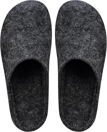 Чоловічі фетрові тапочки ESTRO - теплі зимові халапи з гумовою підошвою (45 EU, чорний)