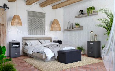 Складана банкетка Relaxdays XL з місцем для зберігання, пуф-куб, підставка для ніг, 38x76x38 см, чорна