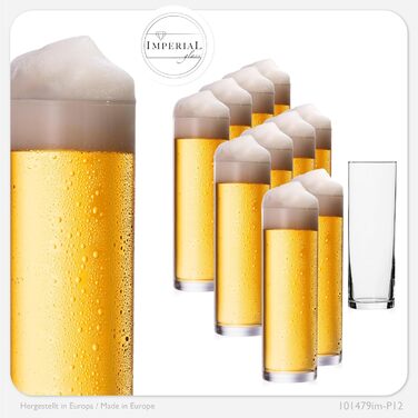 Набір склянок для пива Kölsch Imperial 6 шт, 200 мл (max 250 мл), скляні, для пива, стійкі до посудомийної машини