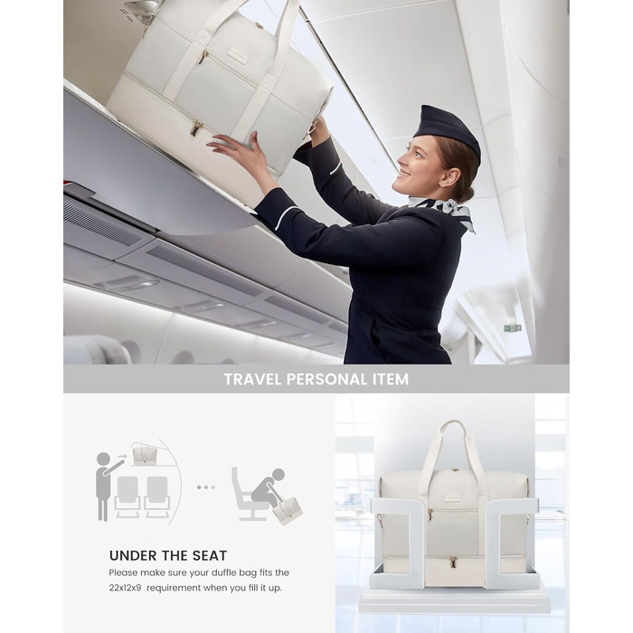 Сумка-трансформер LOVEVOOK для подорожей: велика дорожня сумка-шопер 60L з відділенням для взуття, водонепроникна, 55x42x25см