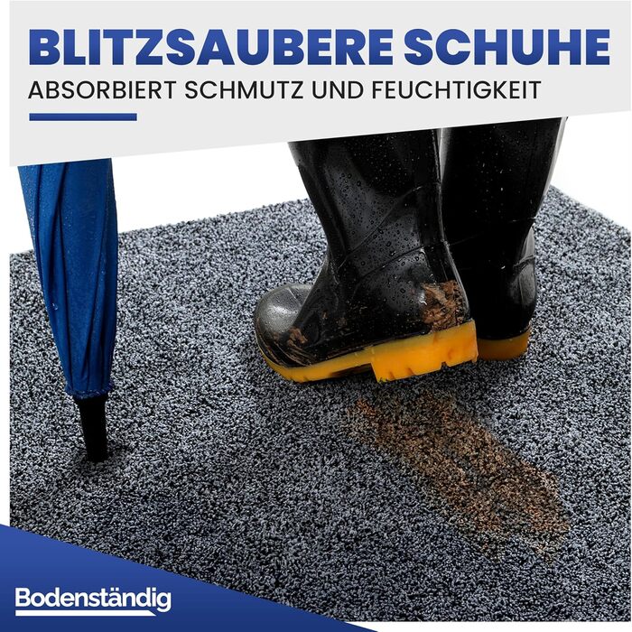 Килимок для входу Mibao SoftStep Luxus 60x90 см сірий - антиковзкий, вологопоглинаючий килимок для дому та коридору, машинне прання