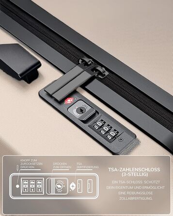 Набір валіз FERGÉ 3 шт. з жорстким корпусом та TSA-замком. Валізи-тролії (Handgepäck, L, XL). Жорсткий корпус, 4 колеса, полікарбонат, колір: Ivory-matt