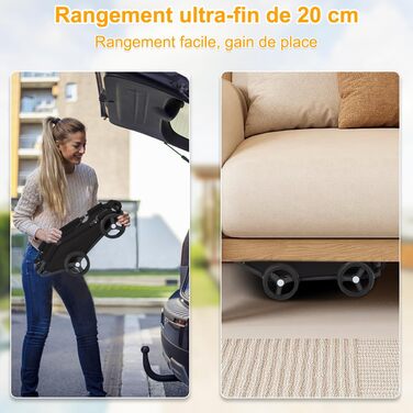 Візок для собак та котів OHMG, складний, до 20 кг, з гальмами, великий кошик, 3 вікна, тримач для напоїв, чорний