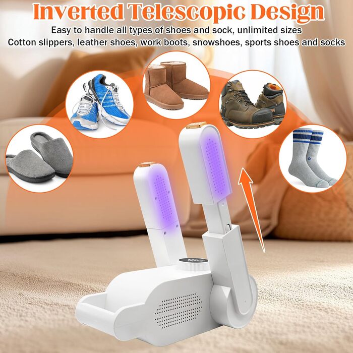 Електричний сушильник для взуття Herbst: 3 режими, таймер, антибактеріальний, для дитячого та гірськолижного взуття