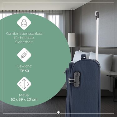 Чемодан-валіза Travelite Marine 52 см, 39 літрів: легкий, з замком, для ручної поклажі