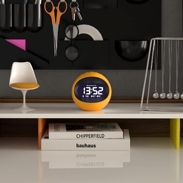 NEWGATE® Digital Centre of the Earth Alarm Clock (Yellow with Black LCD Display) Yellow