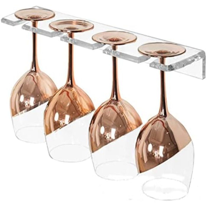 Тримач для келихів Wanlian - настінний, акрил, 2 шт. - для кухні, під шафу