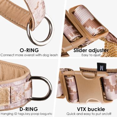 Нашийник для собак без тяги, розмір M, Camouflagekhaki, антивислизаючий, регульований