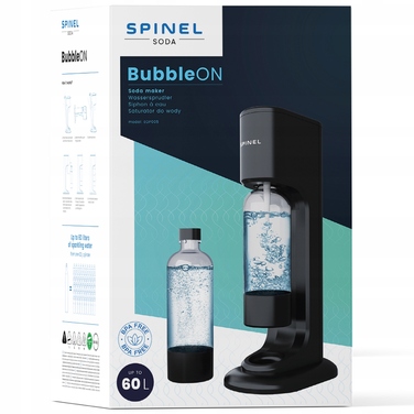 Сифонізатор для води Spinel Soda BubbleON, чорний + 2 пляшки