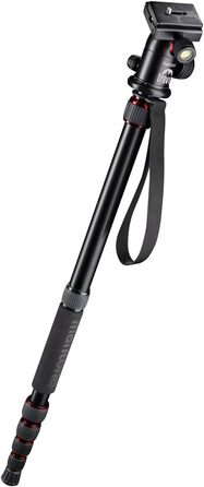 Штатив Mantona DSLM Travel - червоний, для камер, до 5 кг, з кульковою головкою та рівнем