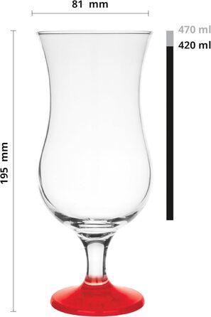 Набір склянок для коктейлів Krosno Glasmark: 6 шт, 420 мл, різнокольорові