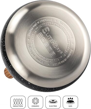 Електричний чайник EliteHoff 3L з нержавіючої сталі з автоматичним свистком, сірий, для всіх типів плит (E-5110)