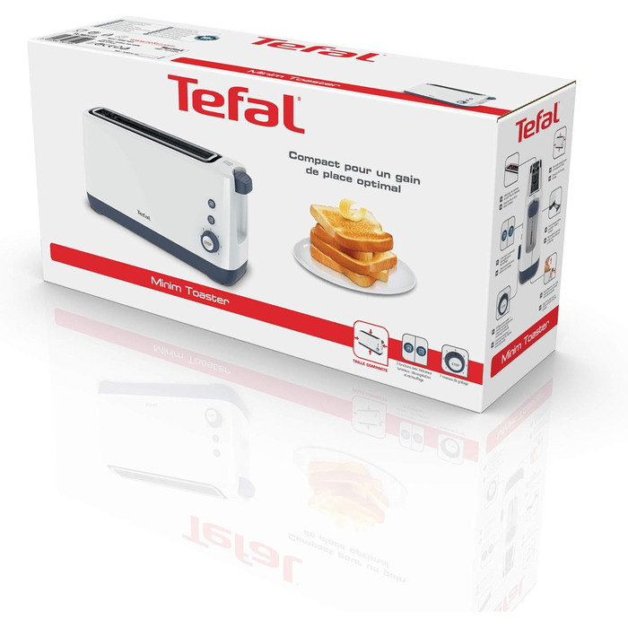 TEFAL Toaster Minim TL302110 Toaster, compact, with one slot, White