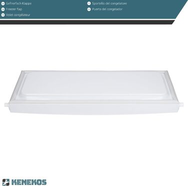 Freezer door, freezer compartment door compatible with Bauknecht, Whirlpool, Indesit C00374091, alternative for 481241619514 and 481241619711, refrigerator integrated freezer replacement part